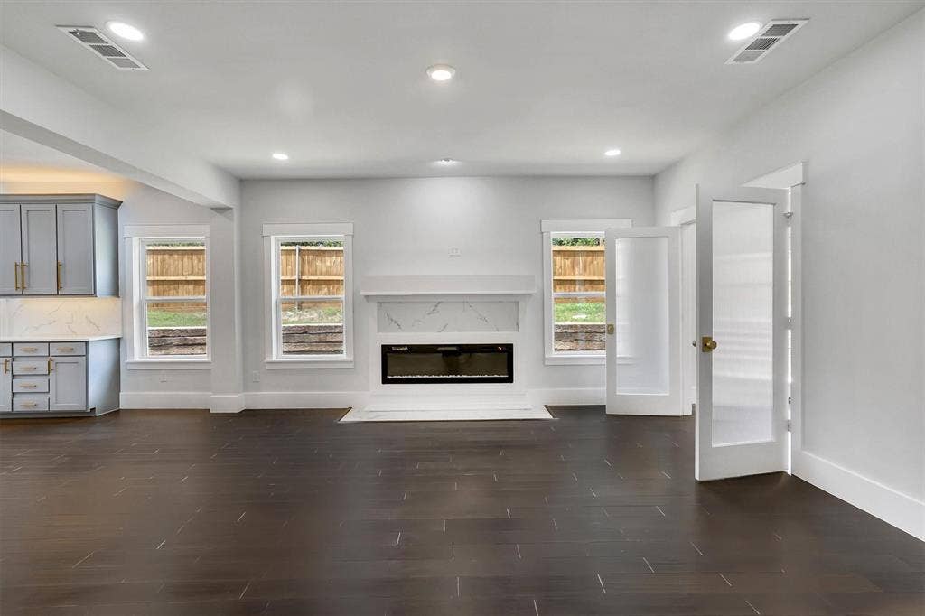 Electric custom built fireplace