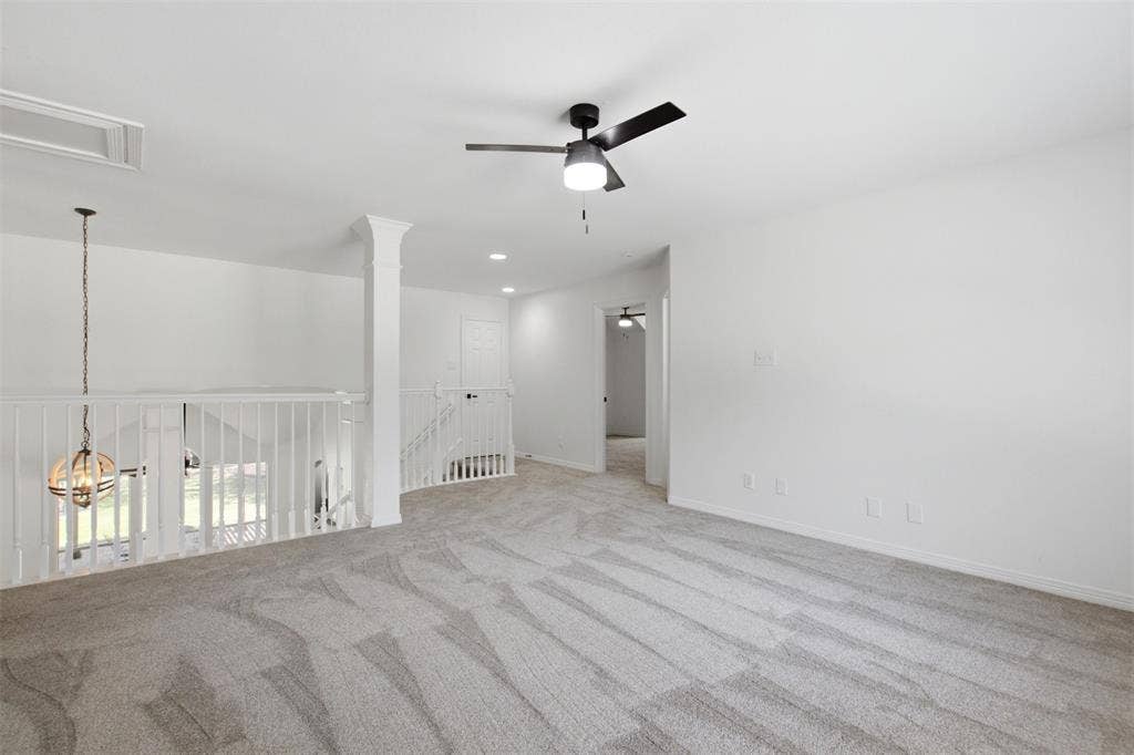 604 Creek View Drive, Prosper, TX 75078 upstairs game room overlooking the living room