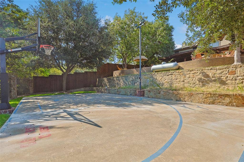 1088 Pondview Drive, Cedar Hill, TX 75104 View of basketball court with fence and basketball court