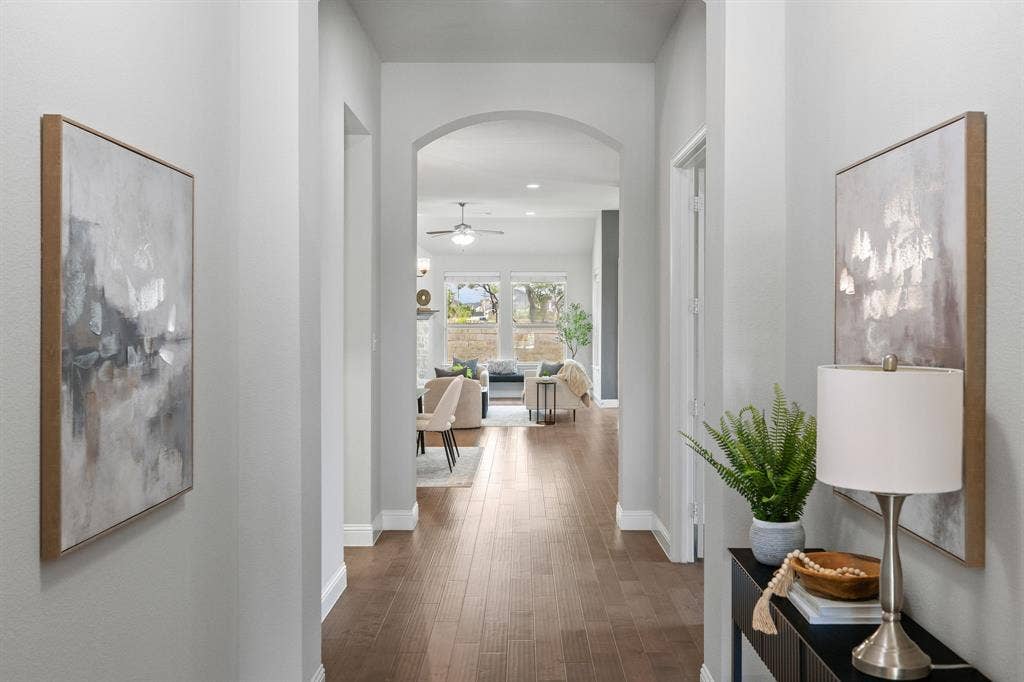 Soaring ceilings and wide corridor
