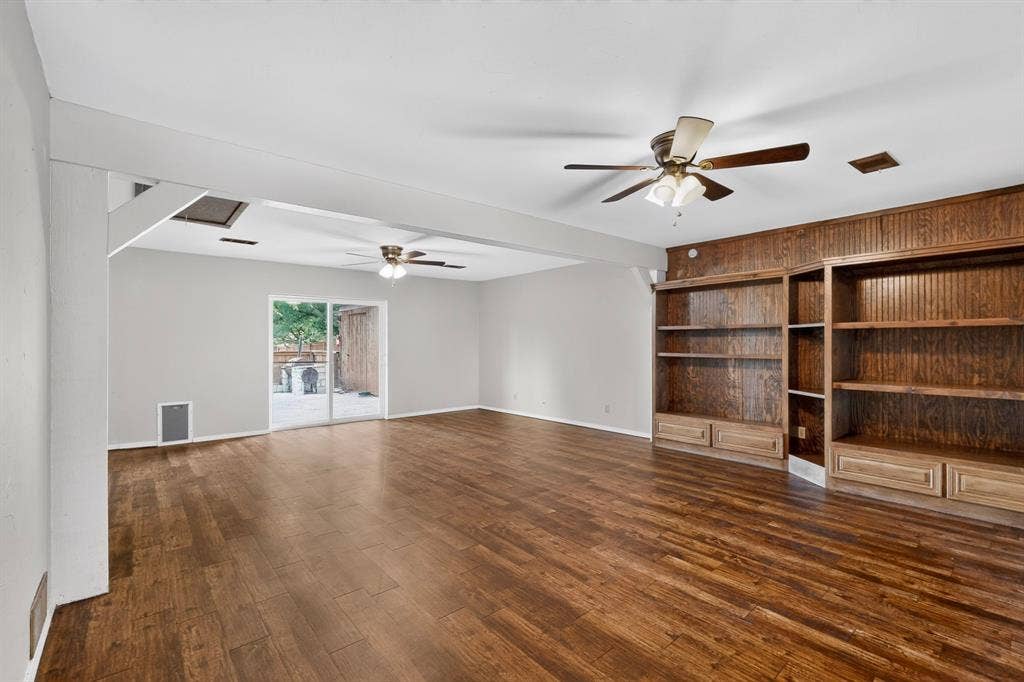 Bonus room perfect for a game room with built-in shelving