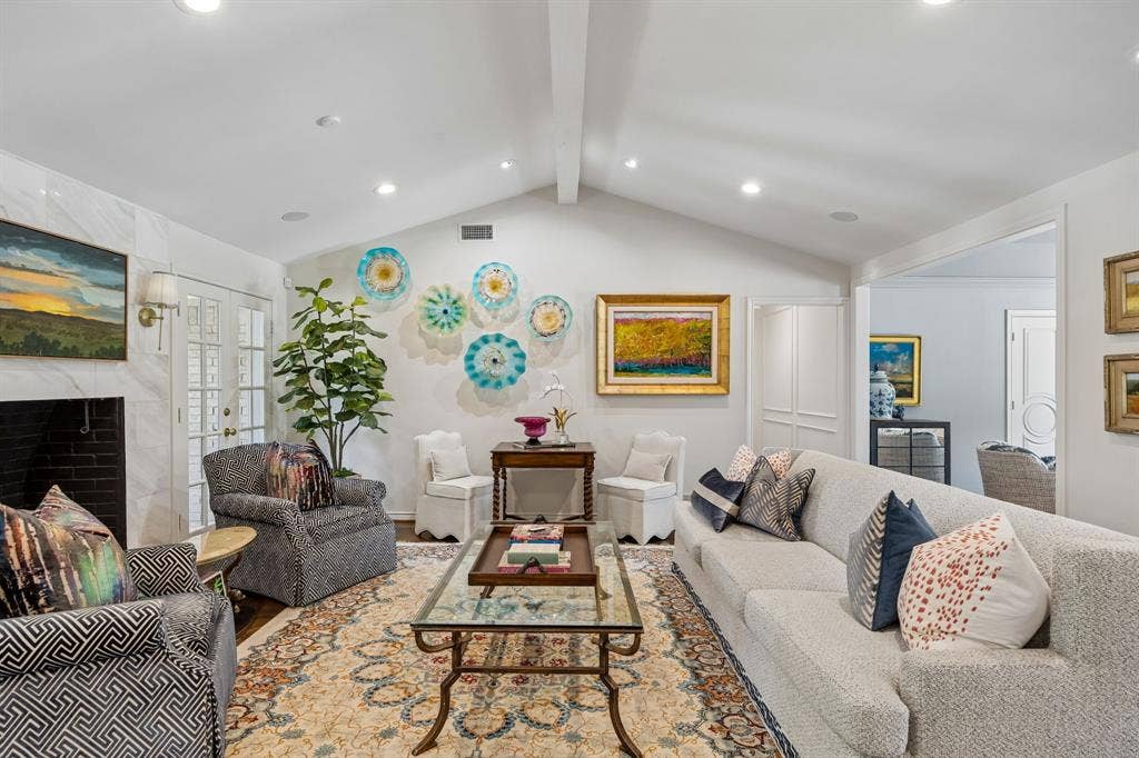 6829 Midcrest Drive, Dallas, TX 75254 Family Room open to Living Room.