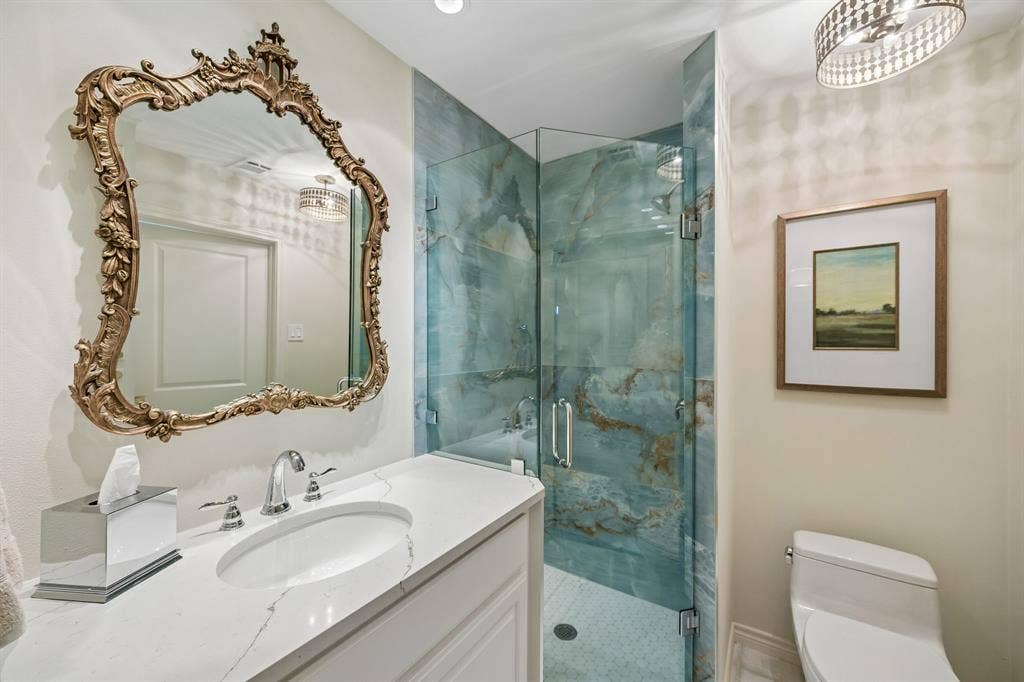 6829 Midcrest Drive, Dallas, TX 75254 Gorgeous, updated bath for Bedroom 5 with Shower,
