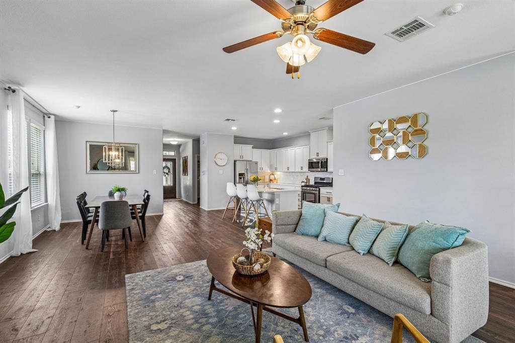 3500 Brazos Street, Melissa, TX 75454 open living, dining, kitchen