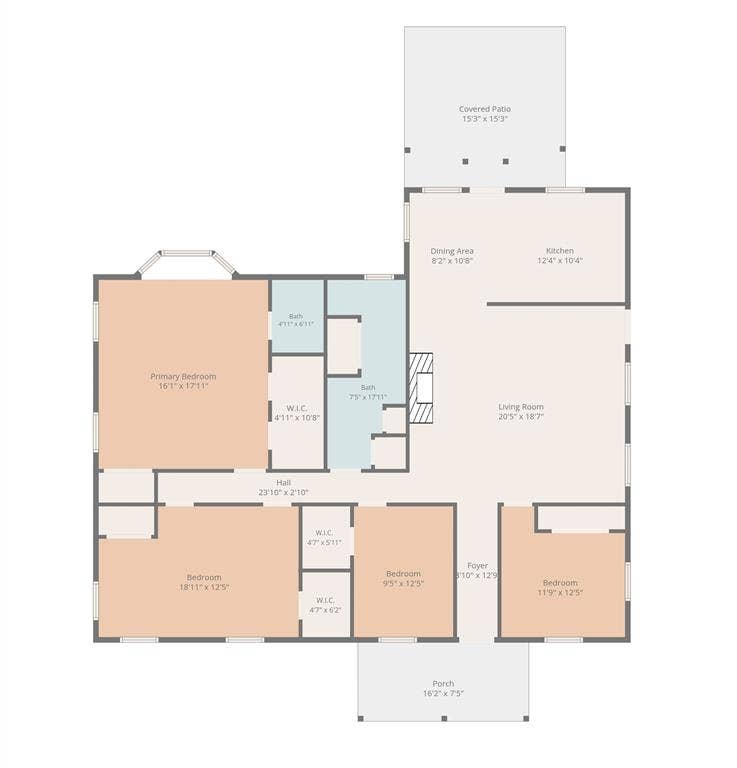 777 Wildwood Trail, Weatherford, TX 76085 Floor plan scan completed by photographer, showing generl layout.
