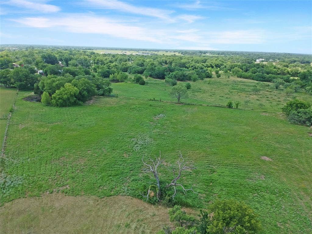 8769 S Fm 148, Scurry, TX 75158 Expansive green field with natural tree lines and scattered mature trees under a clear sky