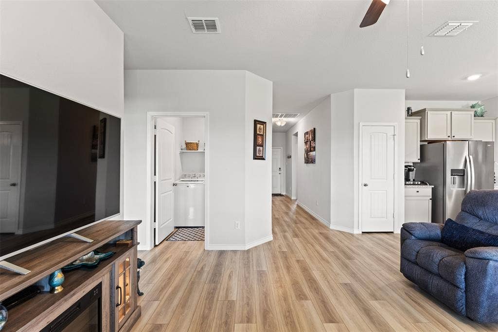 View of the entrance to the laundry room.