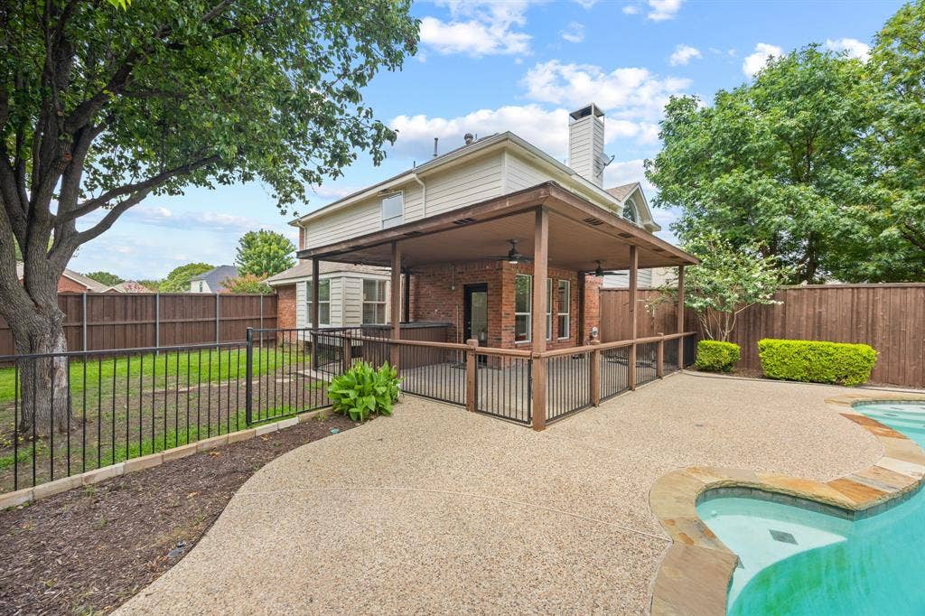 9503 Saddle Drive, Frisco, TX 75035 Pool is fenced and yard offers large play area