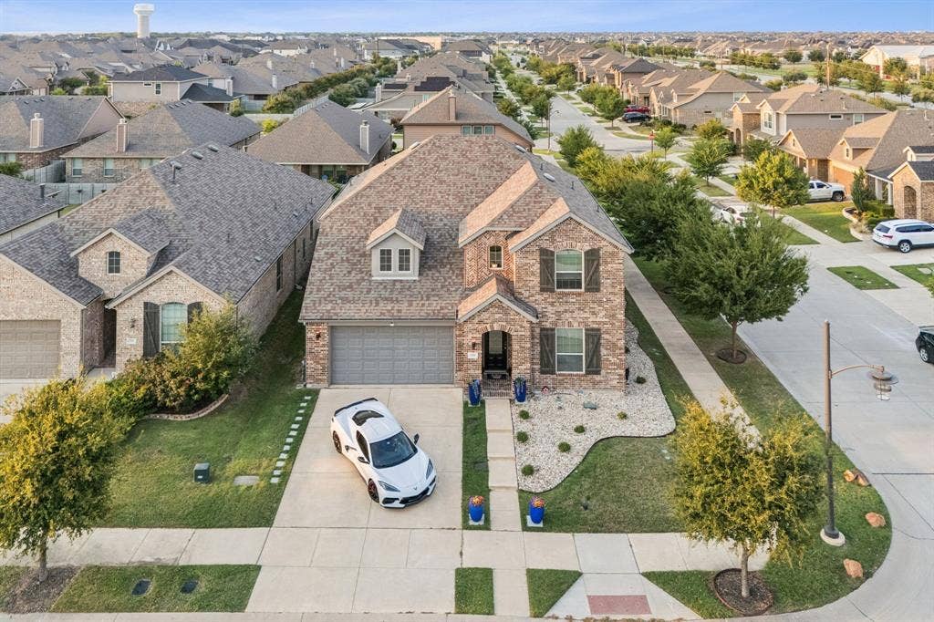 Drone view of corner lot.