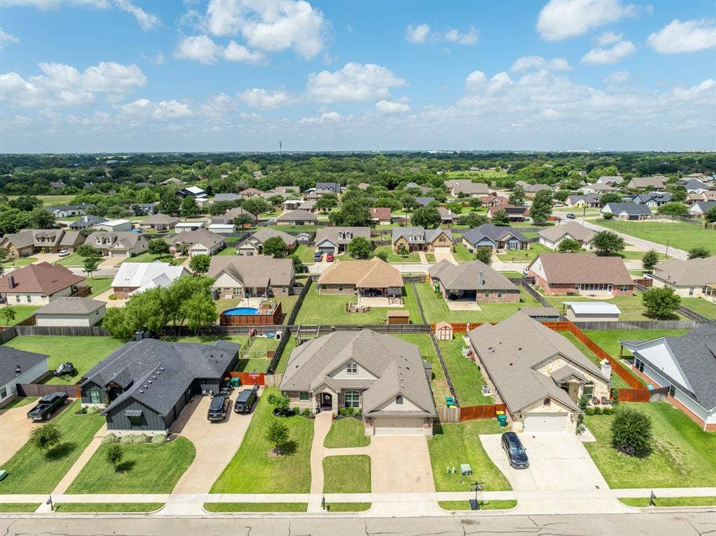 386 Cavitt Court, Robinson, TX 76706 Suburban neighborhood featuring a variety of single-story homes, established landscaping, and paved streets