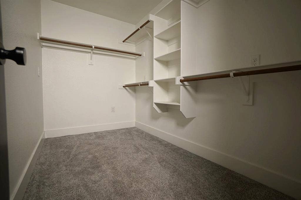 1764 Palladio Loop, Princeton, TX 75407 Walk-in closet with integrated shelving, multiple hanging rods, and carpeting