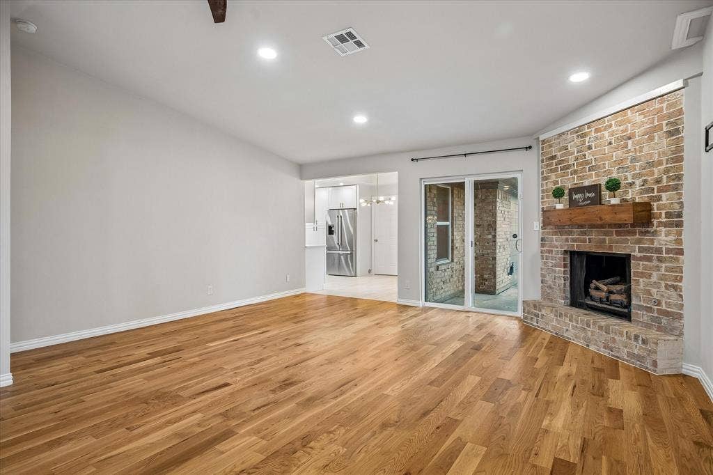 You will enter into a large living space, with room for a dining area