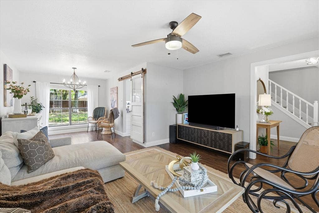 513 Fox Creek Court, Denton, TX 76209 The open floor plan flows right into the dining room