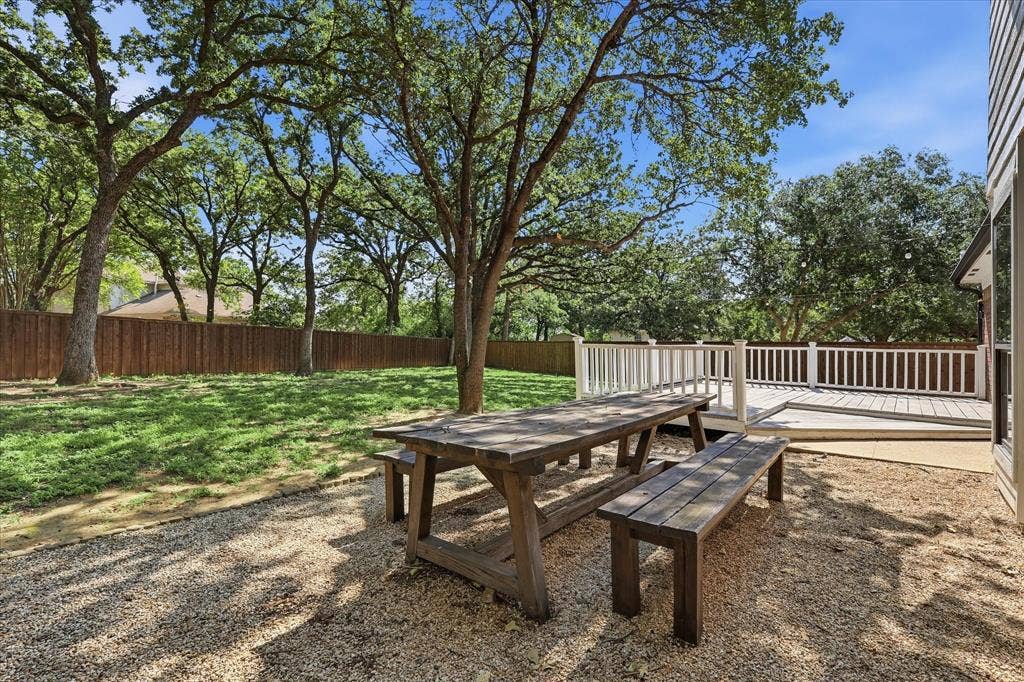 513 Fox Creek Court, Denton, TX 76209 No need to go to the park for a picnic. You can picnic in your backyard.