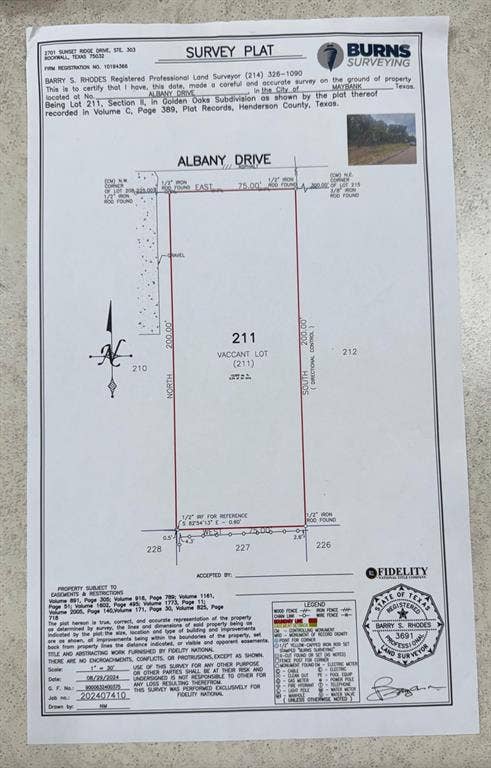 Property photo for 0 Albany Drive, Mabank, TX