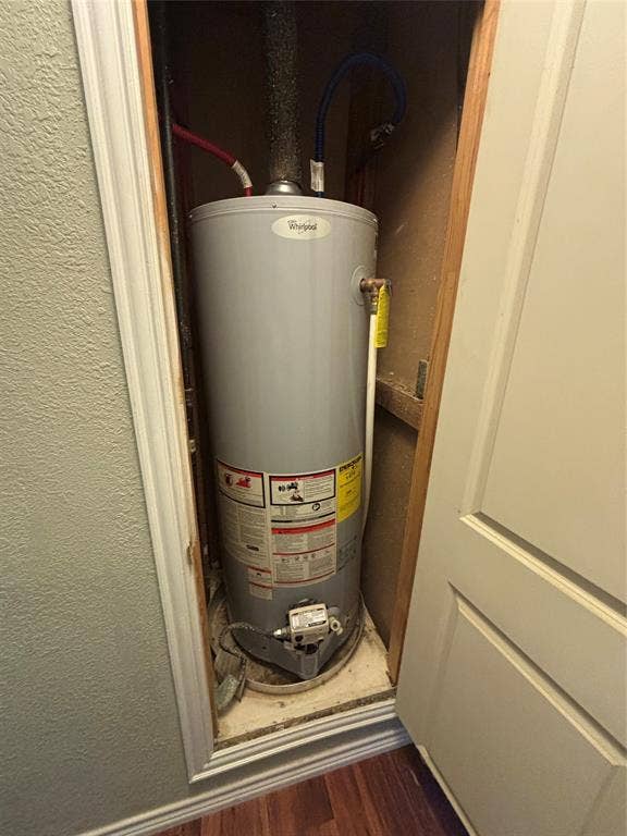 910 NE 31st, Grand Prairie, TX 75050 Whirlpool water heater installed in a dedicated utility closet