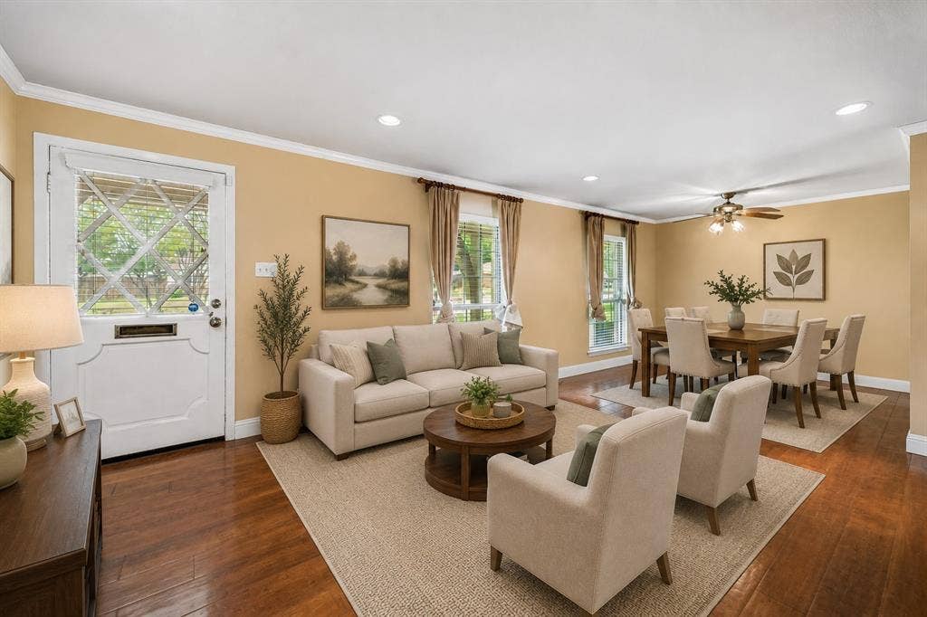 2010 Custer Parkway, Richardson, TX 75080 Living+Dining Combo - virtually staged