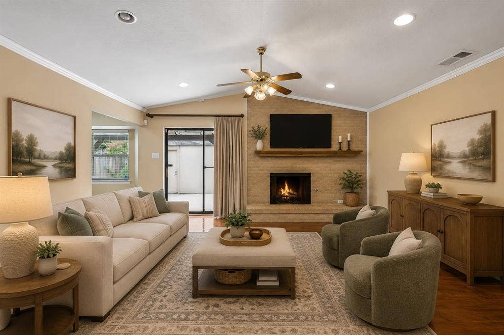 2010 Custer Parkway, Richardson, TX 75080 Family Room - virtually staged