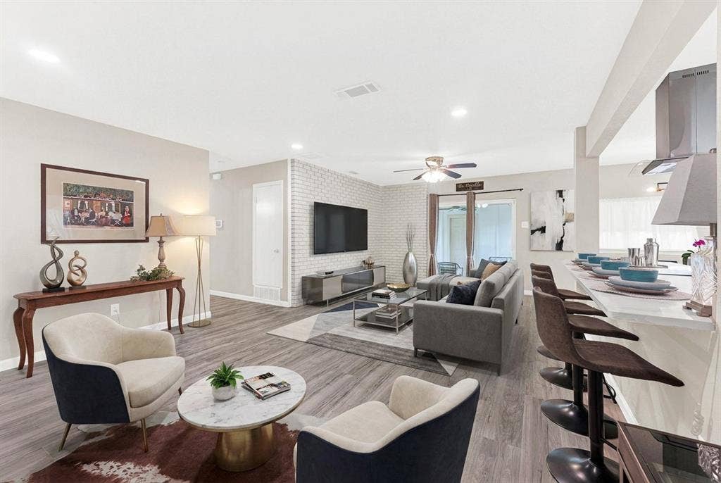 745 Pinehurst Drive, Richardson, TX 75080 Combined living spaces allow you to be creative! - virtually staged