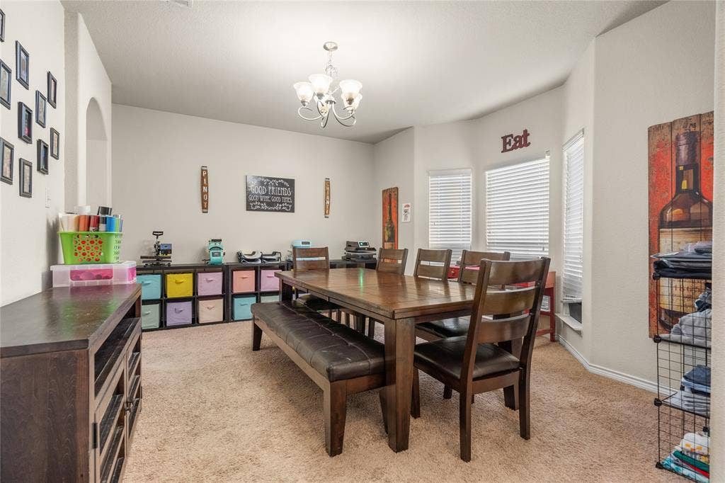 2101 Trinity Lane, Wylie, TX 75098 Dining area upon entry is the perfect place for celebrating with large groups.