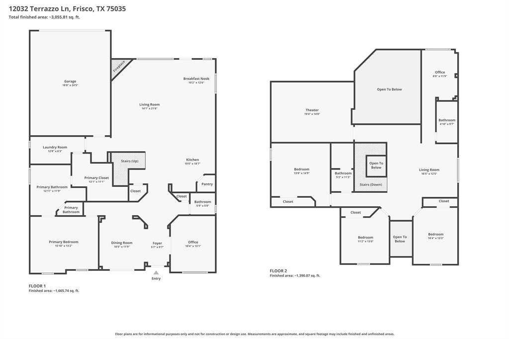 12032 Terrazzo Lane, Frisco, TX 75035 Floor plan