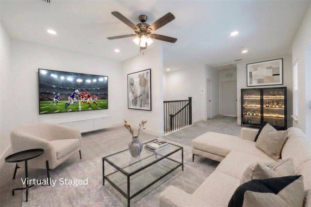 4050 Pequin Drive, Prosper, TX 75078 Loft Area - shown as family / tv room - Virtually Staged
