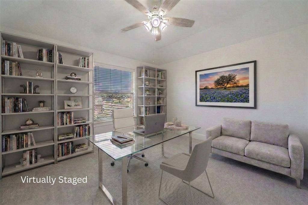 4050 Pequin Drive, Prosper, TX 75078 Bedroom 3 of 3 shown as office - Virtually Staged
