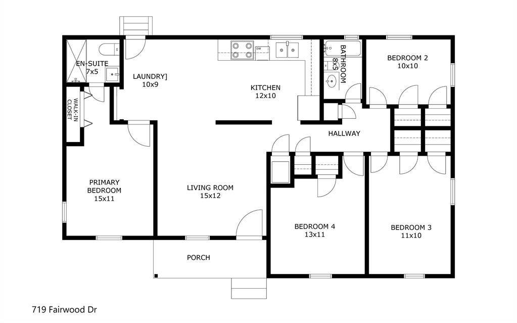 719 Fairwood Drive, Dallas, TX 75232 Floor plan