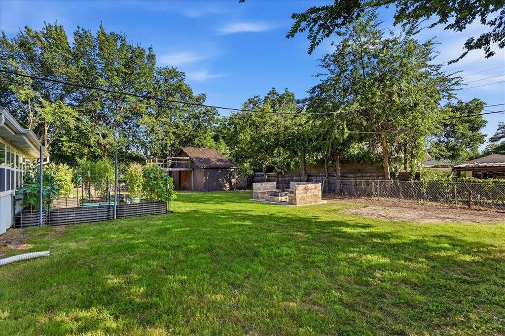 3533 Granada Drive, Richland Hills, TX 76118 view of the garden, fire-pit and plenty of room to relax