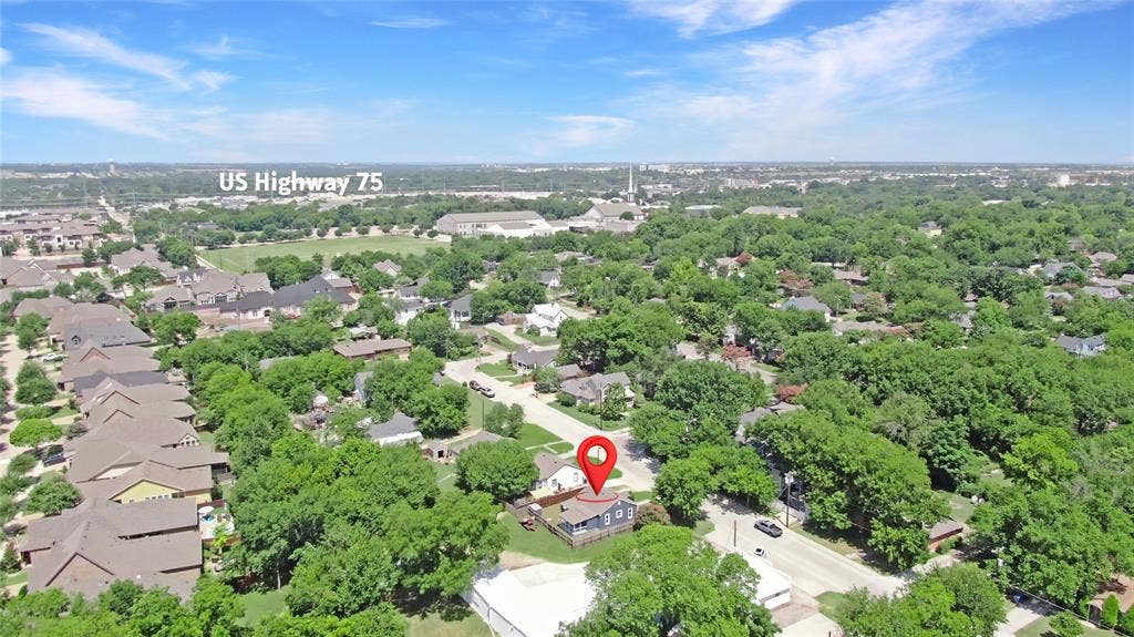 1201 1/2 Cole Street, McKinney, TX 75069 Aerial perspective of a tree-lined residential neighborhood