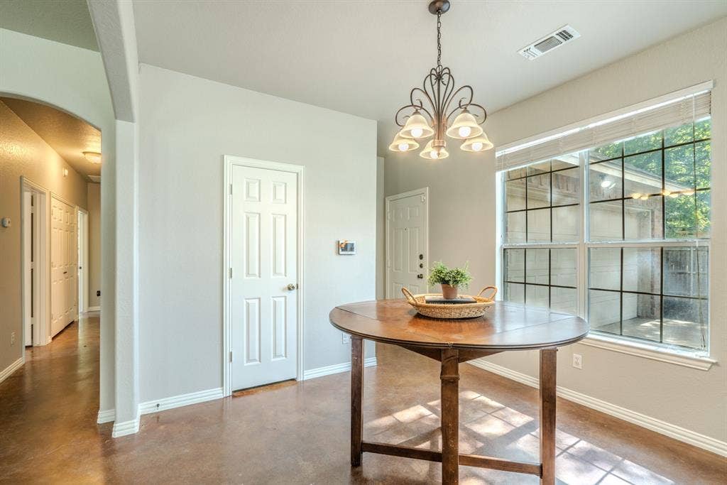 403 Summer Tree Lane, Springtown, TX 76082 Dining area featuring fresh paint and extra pantry