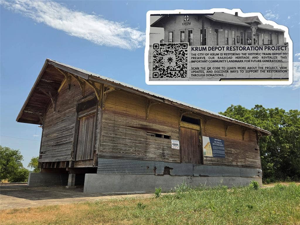 122 W Mccart Street, Krum, TX 76249 KRUM DEPORT RESTORATION PROJECT. The City of Krum is restoring the Historic Train Depot to Preserve out Railroad Heritage and Revitalize this important community landmark for future generations.