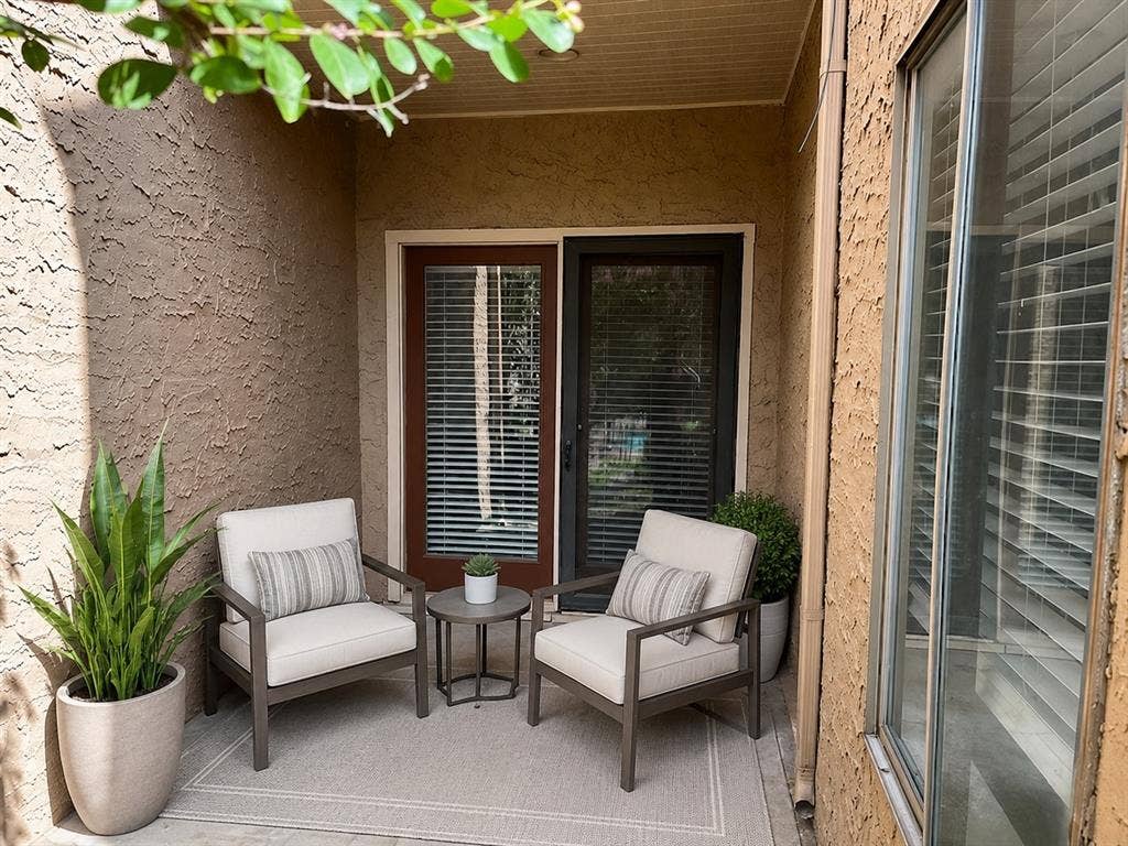 5550 Spring Valley Road, #F15, Dallas, TX 75254 staged patio