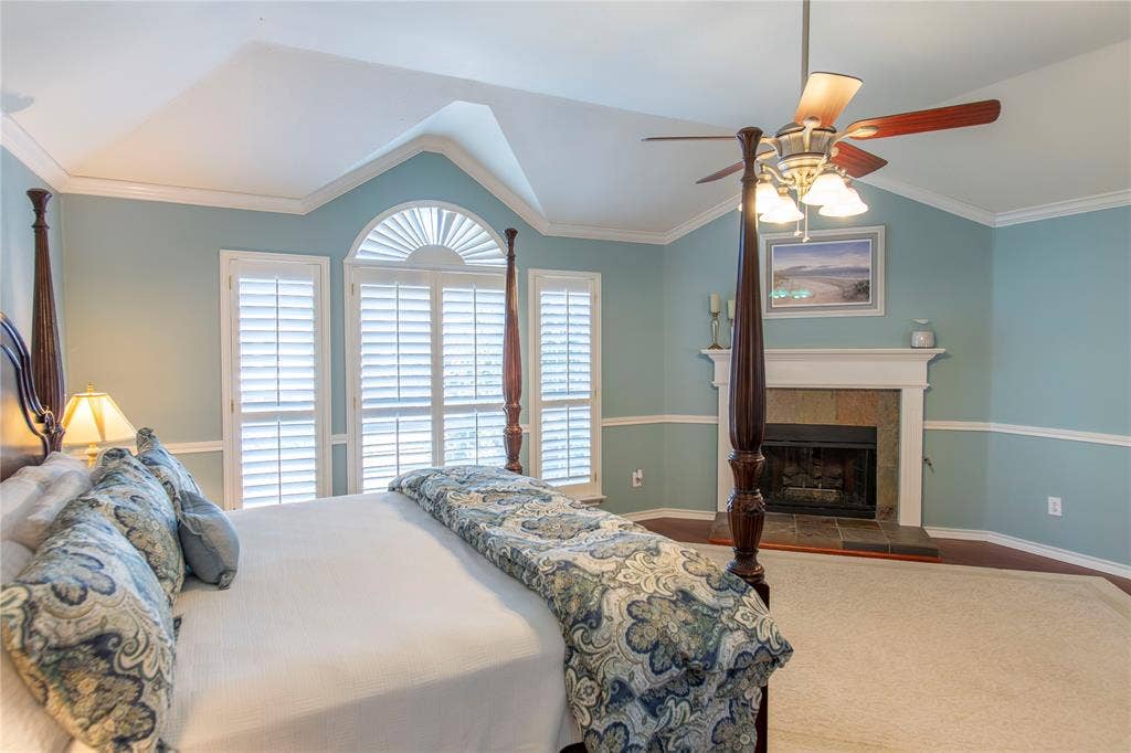 8008 Case Drive, Plano, TX 75025 Oversized primary bedroom with fire place