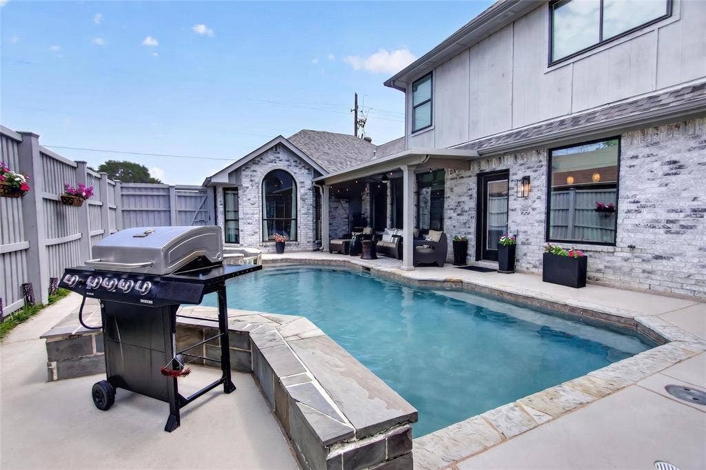 4243 Millview Lane, Dallas, TX 75287 View of Spa steps away from covered patio 2021 New Pool Heater added, 2022 New Pool PumpJust waiting for you to make a Splash