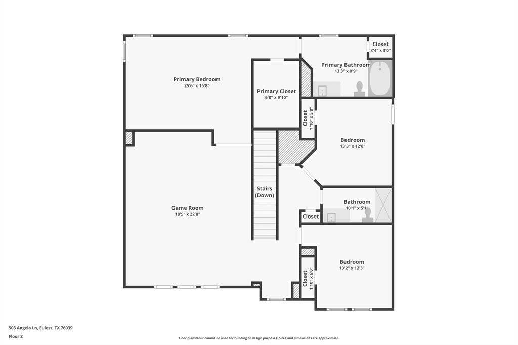 503 Angela Lane, Euless, TX 76039 Floor Plan- Second floor