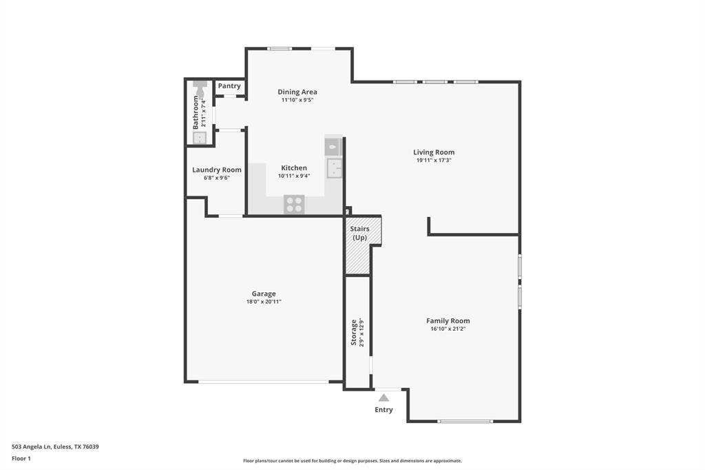503 Angela Lane, Euless, TX 76039 floor plan - First Floor