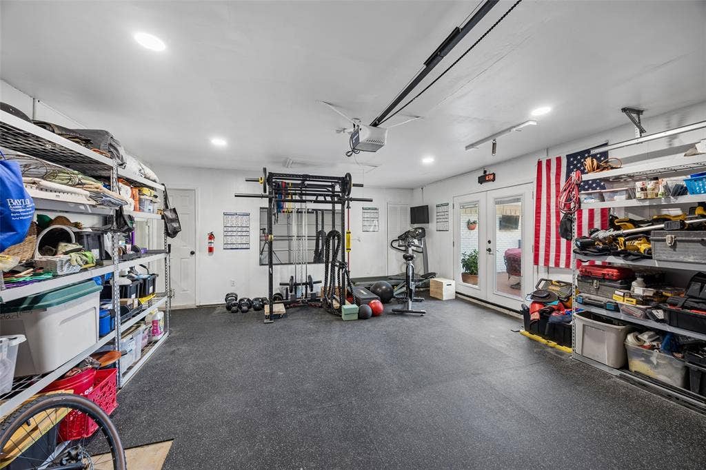 2104 Westlake Drive, Plano, TX 75075 Garage being used as gym with tons of storage