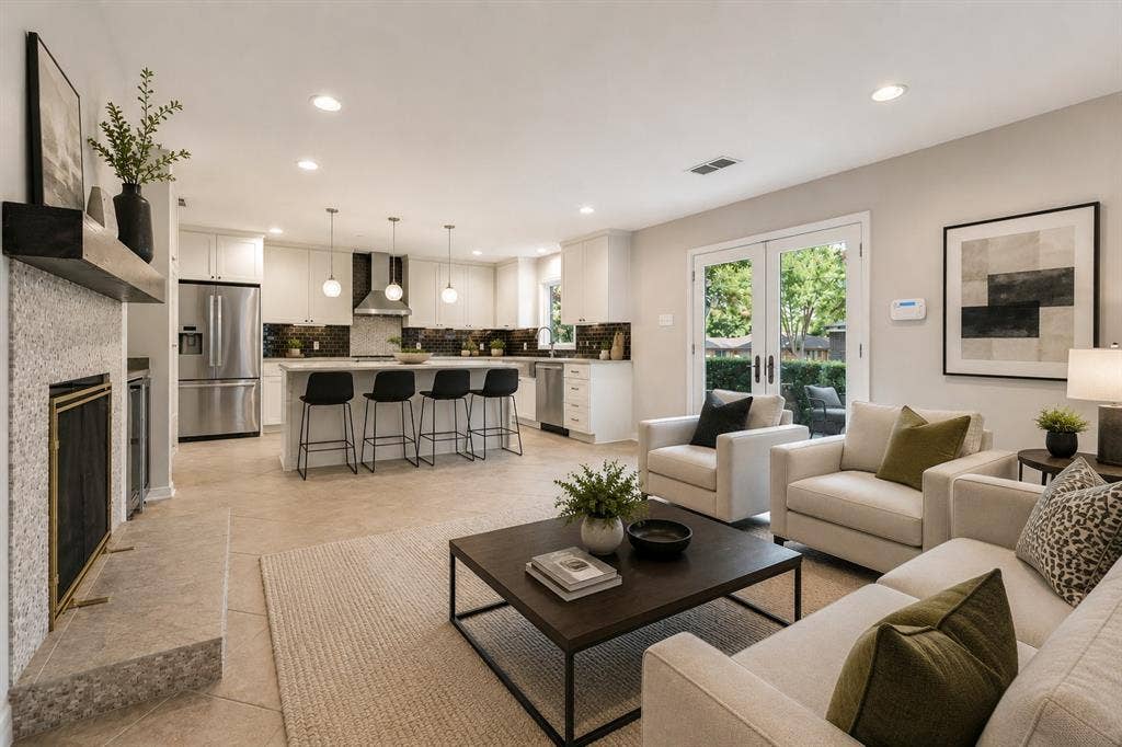 The vacant room could be enjoyed this way too.  Did you notice the island can accommodate multiple people?