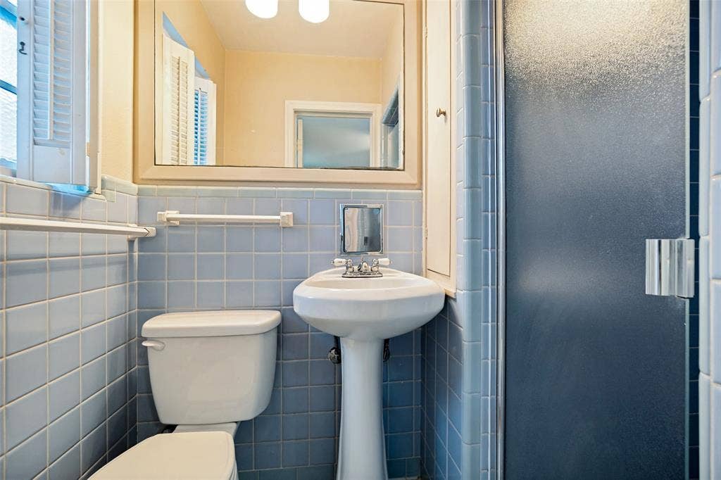 Original bath with separate shower.