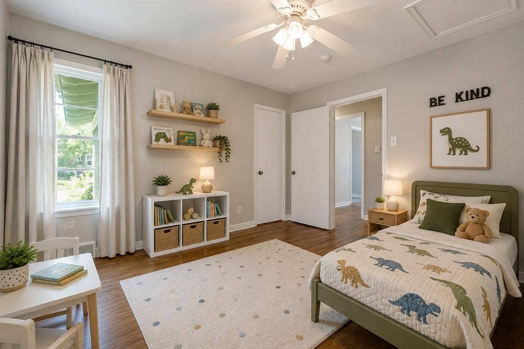 You will not see it this way but we envisioned this Middle Bedroom as a child's room or perhaps a guest suite.