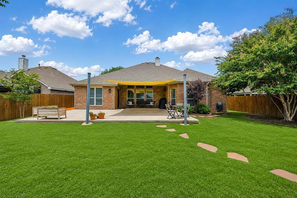 5304 Fox Run Drive, Watauga, TX 76137 Step outside to your private backyard oasis featuring an expansive covered patiol.