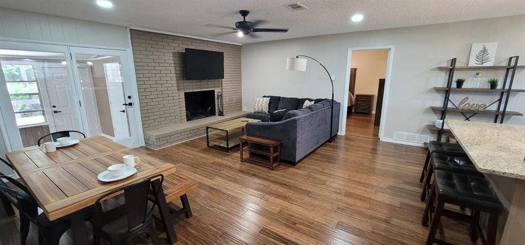 243 Shoreline Drive, Star Harbor, TX 75148 Loads of room for your Flatscreen TV over the fireplace, comfortable furniture and just like that...you're HOME!