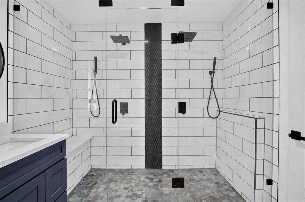4064 High Summit Drive, Dallas, TX 75244 Primary bathroom has oversized shower.
