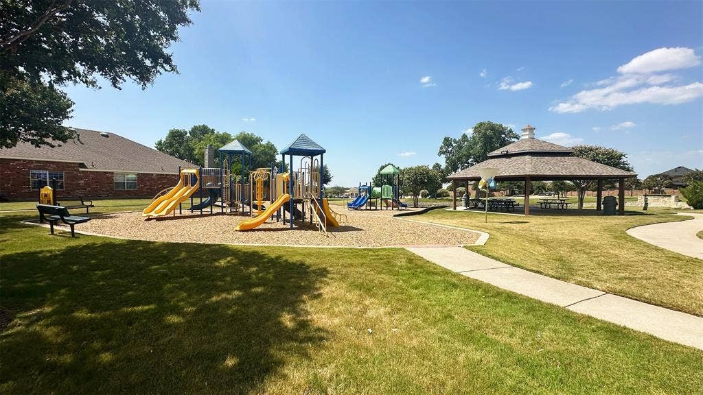 414 Dartmoor Drive, Celina, TX 75009 Community playground and park space at Carter Ranch in Celina, Texas. Located within walking distance of 414 Dartmoor Dr, this neighborhood park includes modern play equipment, open green space, and shaded seating areas for Carter Ranch residents.