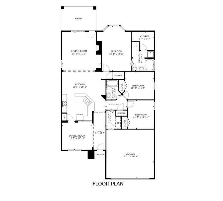 414 Dartmoor Drive, Celina, TX 75009 Architectural floor plan layout for 414 Dartmoor Drive featuring an open-concept flow, split primary bedroom suite, spacious kitchen, covered outdoor patio, and a 2-car garage.