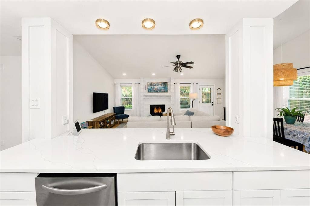 1119 Normandy Drive, Grapevine, TX 76051 Beautifully update kitchen providing open concept.