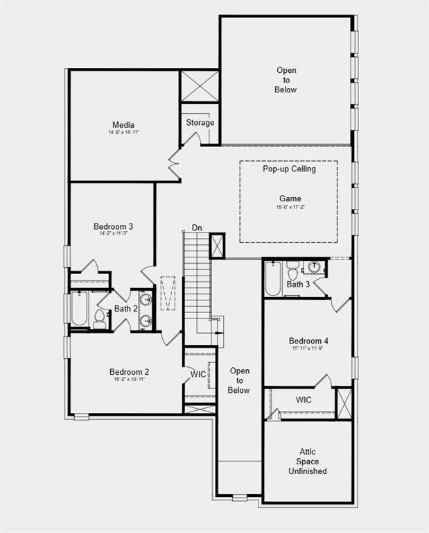 7333 Joel Pool Lane, McKinney, TX 75071 Second Floor Plan - Additional Highlights Include: Gourmet kitchen, slide in tub at primary bathroom, and extended owner's suite