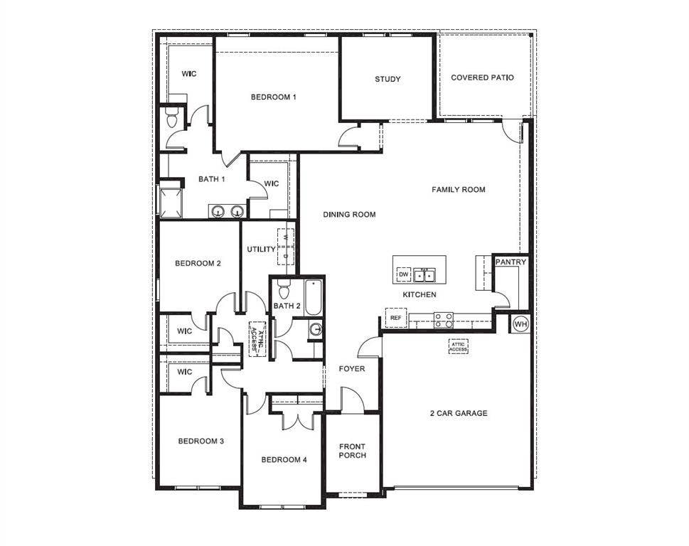 1416 CANTERBURY Trail, DeSoto, TX 75115 D.R. Horton's Harrison floorplan - All Home and community information, including pricing, included features, terms, availability and amenities, are subject to change at any time without notice or obligation. All Drawings, pictures, photographs, video, square footages, floor plans, elevations, features, colors and sizes are approximate for illustration purposes only and will vary from the homes as built.