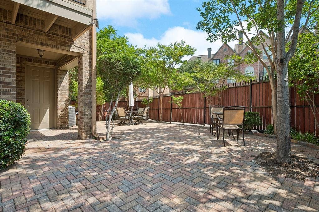 The patio is a fresh air retreat after a busy day.